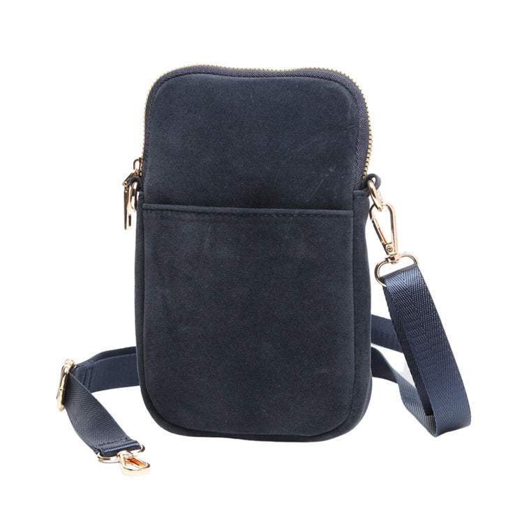 Navy suede cross online body bag