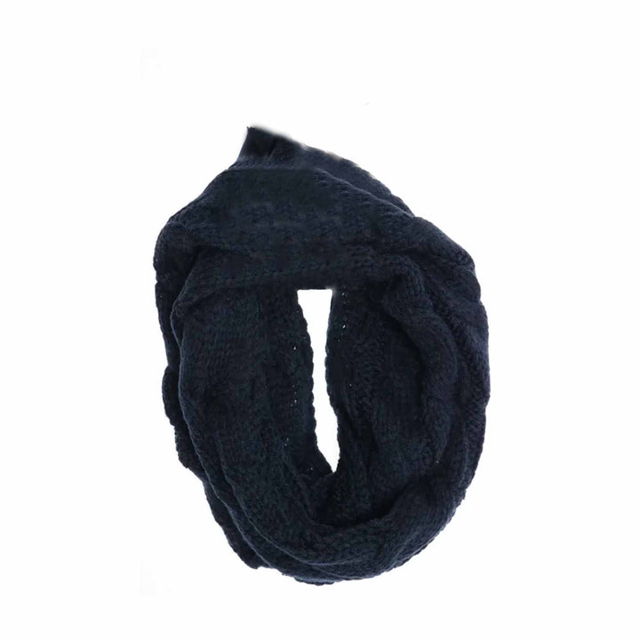 Navy KIDS Solid Cable Knit CC Infinity Scarf offers reliable warmth and comfort for young children during chilly days. Its expertly crafted cable knit construction ensures durability and softness, while the infinity design allows for easy, secure wear without the hassle of loose ends. This solid-colored scarf is a practical accessory that complements any kid’s winter wardrobe, providing both functional protection. 