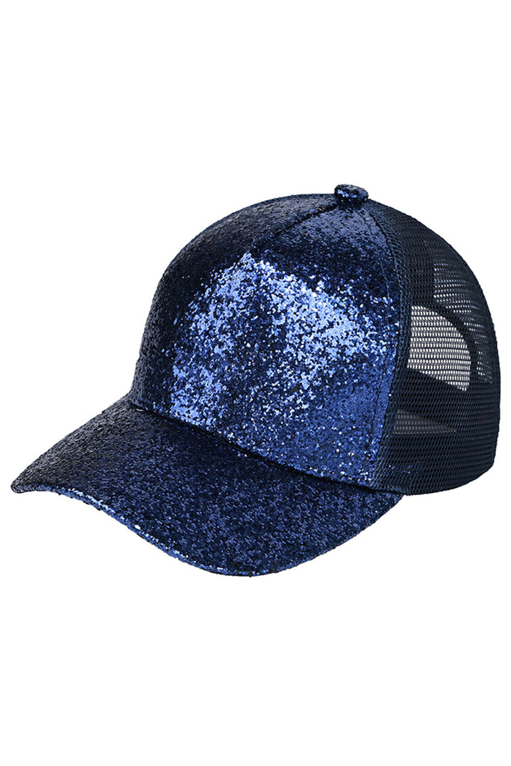 Navy The C.C Glitter Trucker Cap is a stylish and functional accessory for any outdoor enthusiast. With its glitter design and breathable mesh panels, it offers both fashion and comfort. Made from high-quality materials, it is durable and perfect for everyday wear. Show off your sparkle and protect yourself from the sun with this must-have cap
