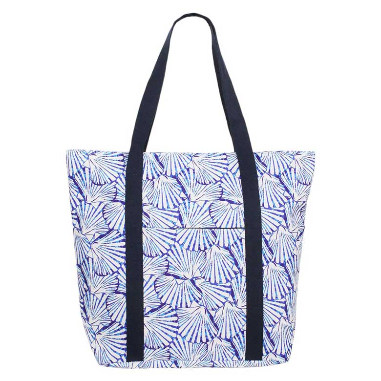 Navy Shell Print Tote Bag, Expertly crafted with a unique shell print design, our tote bag is a fashionable and functional accessory for any occasion. Made with durable materials, this tote bag is perfect for carrying all your essentials while adding a touch of style to your outfit. Elevate your wardrobe with this Tote Bag.
