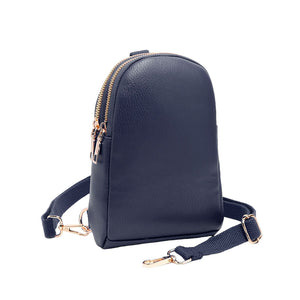 Navy Solid Faux Leather Sling Bag, is the perfect combination of style and convenience. Crafted from durable faux leather, it can withstand daily wear and tear and its adjustable shoulder strap ensures a comfortable fit. Perfect Birthday Gift, Anniversary Gift, Mother's Day Gift, Graduation Gift, Valentine's Day Gift.