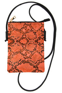 Snake Skin Print Cross Body Bag offers a refined blend of fashion and function. Designed with an adjustable strap for comfortable wear, it features a striking snake skin pattern that enhances any ensemble with a touch of sophistication. Perfectly sized to hold your essentials securely, this bag is an expert choice for those seeking a stylish yet practical accessory for everyday use or special events. 