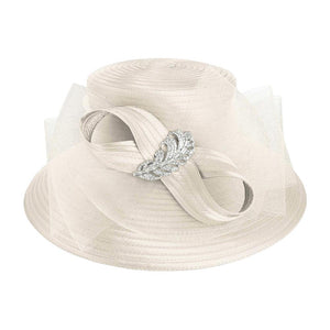 Neutral Rhinestone Embellished Feather Accented Mesh Bow Dressy Hat,  this hat will be perfect for  Tea Parties, Concerts, Evening Wear, Ascot, Races, Photo Shoots, etc. It perfect choice as a gorgeous gift for a mother, sister, grandmother, wife, daughter, or girlfriend on Birthday or at Christmas.
