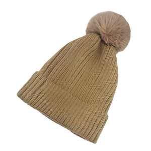 Neutral Solid Knit Pom Pom Beanie Hat, stay warm during the chilly months with this cozy pom pom beanie hat. It is made with a soft, high-quality knit and features a pom-pom on the top. Keep your head warm and fashionable all winter long! The perfect gift item for friends and family members in winter.