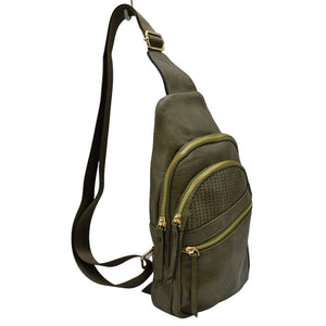 Olive Faux Leather Multi Pocket Backpack Sling Bag, is an ideal choice for everyday use. Crafted from durable faux leather, it features multiple pockets for storing your belongings and keeping them organized. Its adjustable strap allows nice fit for maximum comfort. Stay organized and stylish with this backpack sling bag.