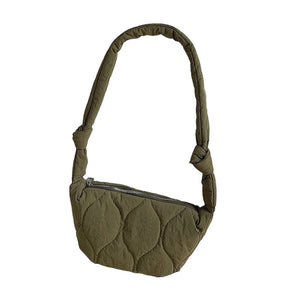 Olive Green Quilted Puffer Half Moon Tote Shoulder Bag, is perfect to carry all your handy items with ease. Great for different activities including quick getaways. Easy to carry with you in your hands or around your shoulders. This is the perfect gift idea for a birthday, holiday, Christmas, anniversary, Valentine's Day, etc.