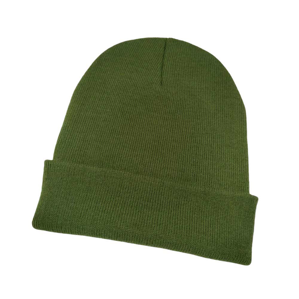 Olive Green Solid Knit Beanie Hat, Stay warm and stylish with this classic piece. Made from high-quality yarn, this beanie is designed to keep you comfortable in colder weather conditions. Its snug fit provides optimal heat retention to keep you insulated. Available in a range of colors, this beanie is perfect for winter weather.