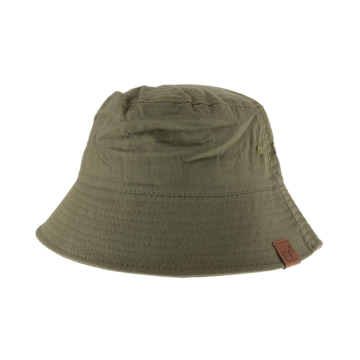 Olive Solid Cotton C.C Bucket Hat is expertly crafted from durable, breathable cotton fabric, ensuring all-day comfort and long-lasting wear. Its classic bucket design provides effective sun protection with a structured brim that shields your face and eyes from harmful UV rays. Ideal for outdoor activities or casual wear, this hat combines practical functionality with a timeless, versatile style.