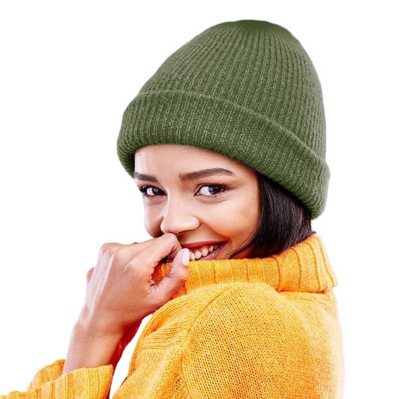 Olive Solid Knit Beanie Hat, stay warm no matter the weather with this. Crafted from thick, soft knit for superior comfort and insulation, this stylish beanie is perfect for outdoor activities. The lightweight design ensures maximum breathability, making it an ideal choice for long-term wear or making an ideal winter gift.