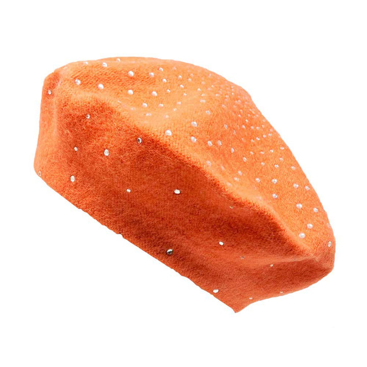 Orange-Bling Solid Beret Hat, stay fashionable in any season with this stylish beret hat. Get stylish with this one-of-a-kind piece today! This is the perfect hat for any stylish outfit or winter dress. Perfect gift item for Birthdays, Christmas, Stocking stuffers, holidays, anniversaries, Valentine's Day, etc.
