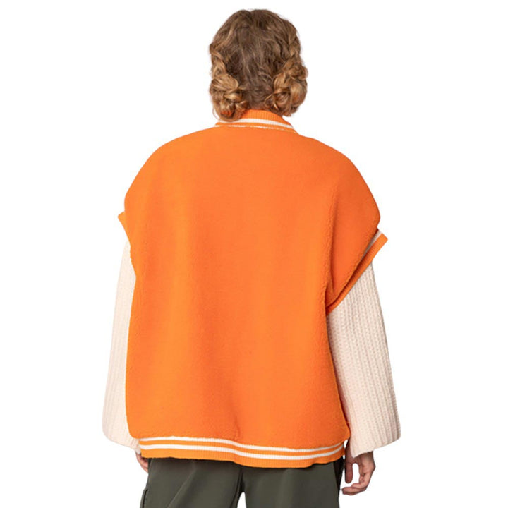 Orange-College Game Day Sherpa Vest, Made with warm and soft sherpa material, this vest is perfect for chilly game days. Represent your team in style and comfort, and stay warm while cheering them on to victory. Perfect for any college sports fan. A perfect way to finish off your winter wardrobe.