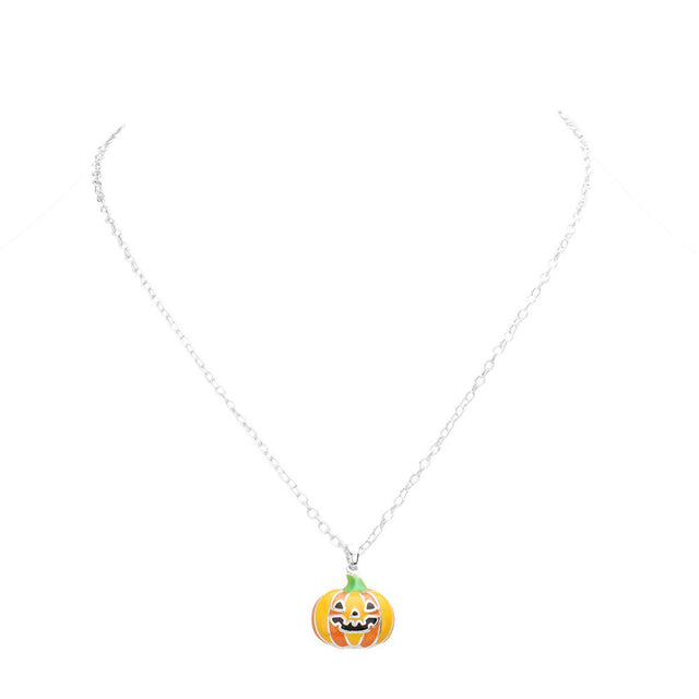 Orange Enamel Pumpkin Halloween theme Pendant Necklace lays delicately on your neck, making it effortlessly glamorous. This beautiful necklace especially matches your Halloween clothing. Perfect Birthday Gift, Anniversary Gift, Mother's Day Gift, Anniversary Gift, Graduation Gift, Prom Jewelry, Just Because Gift.