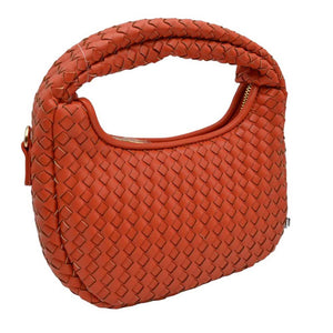 Orange Faux Leather Woven Patterned Top Handle Tote Shoulder Bag, is a comfortable way to carry all your daily necessities. Featuring top handles, it's perfect for carrying over the shoulder, and its design ensures that it stands out from other handbags.  This tote bag is a practical and fashionable choice for the summer.