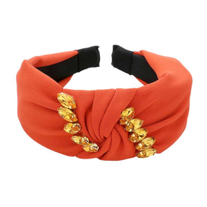 Orange Marquise Stone Embellished Knot Burnout Headband, get ready with this marquise stone knot headband to receive the best compliments on any special occasion. This classy marquise stone headband is perfect for parties, Weddings, and Evenings. Awesome gift for anniversaries, Valentine’s Day, or any special occasion.