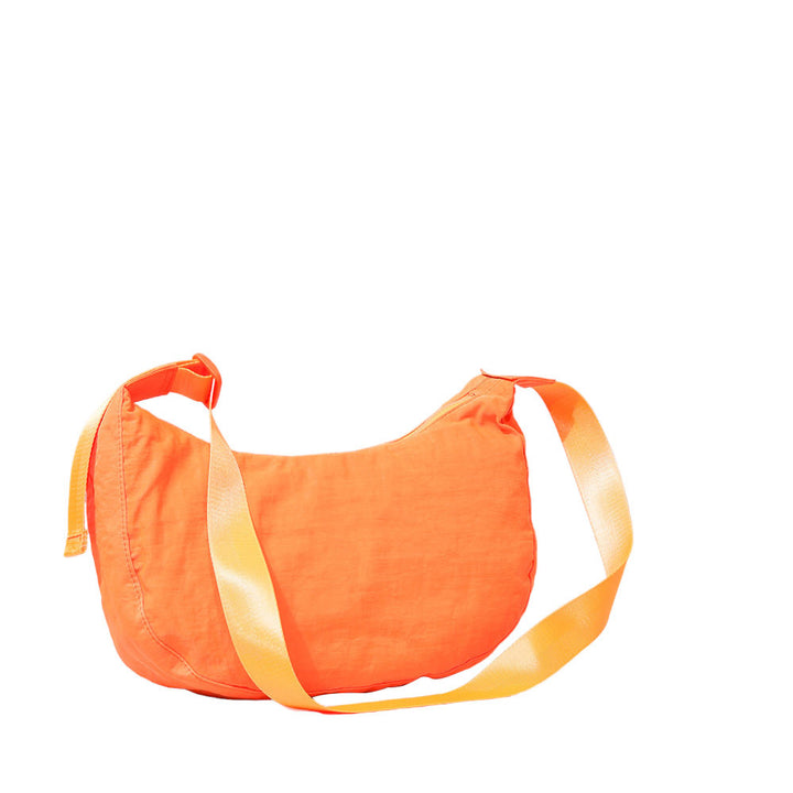 Orange Solid Nylon Sling Bag Crossbody Bag, is perfect to carry all your handy items with ease. This handbag features a top zipper closure for security that makes your life easier and trendier. This is the perfect gift idea for a birthday, holiday, Christmas, anniversary, Valentine's Day, etc.