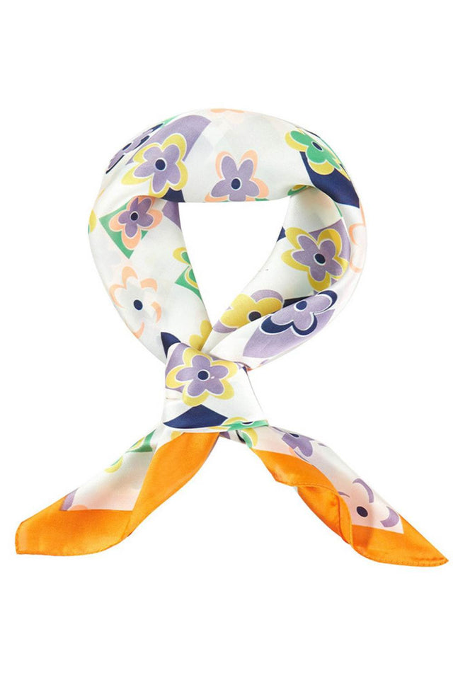 Orange Elevate your summer style with this versatile floral checkered pattern bandana scarf. Crafted from lightweight 100% polyester, it's the perfect accessory for warm weather wear. At 27.5" x 27.5", this square scarf offers endless styling possibilities wear it as a headwrap, neck scarf, or tie it to your bag for a pop of color. The breathable fabric keeps you cool while the vibrant multi-floral design adds effortless charm to any outfit. Ideal for beach days, casual outings, or adding flair to your ever