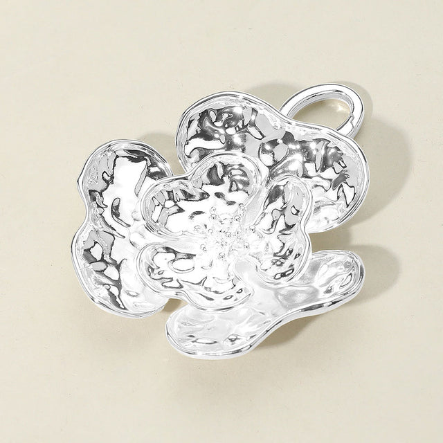 Madeline Love Silver Textured Layered Floral Pendant Bag Charm - Bags & Wallets