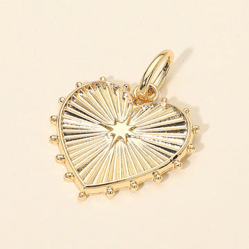 Madeline Love Gold Textured Metal Heart Pendant Charm - Bags & Wallets