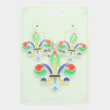 Madeline Love Multi Colorful Fleur de Lis Pendant Set - Pendant Sets