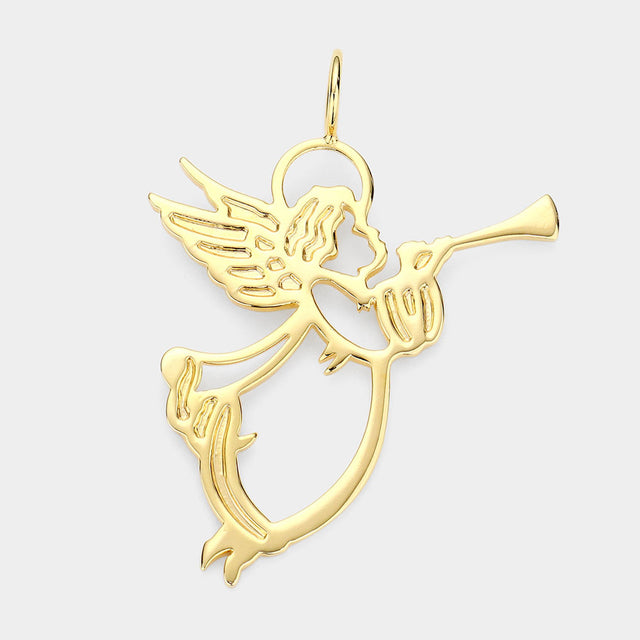 Madeline Love Gold Cut Out Metal Angel Pendant - Pendant Sets