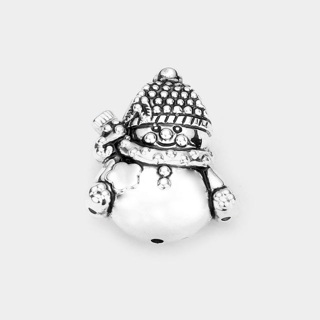 Silver Metal SnowMan Pendant