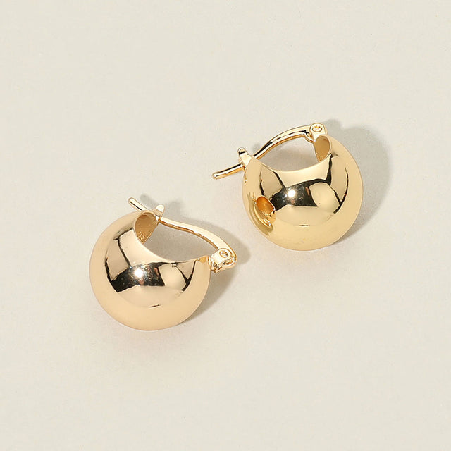 Madeline Love Gold Chunky Dome Pin Catch Hoop Earrings