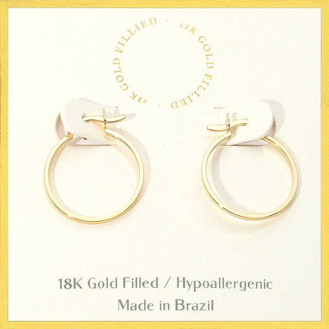 Madeline Love Gold 18K Gold Filled Pin Catch Skinny Hoop Earrings