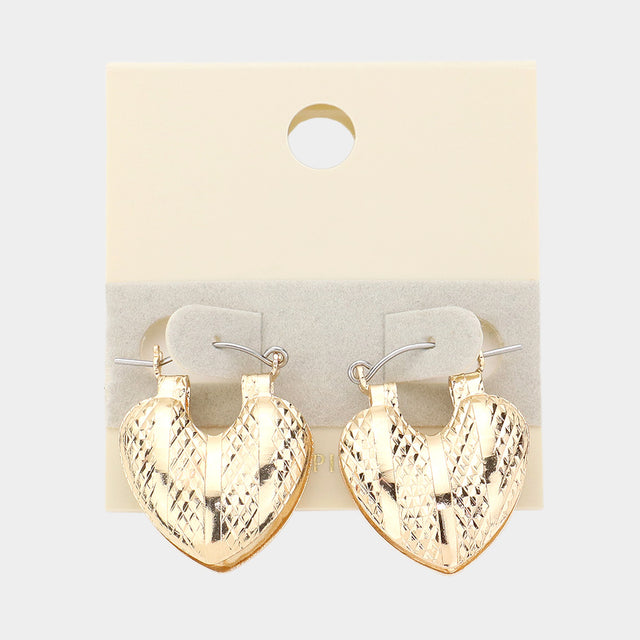 Madeline Love Gold 14K Gold Dipped Heart Metal Pin Catch Earrings