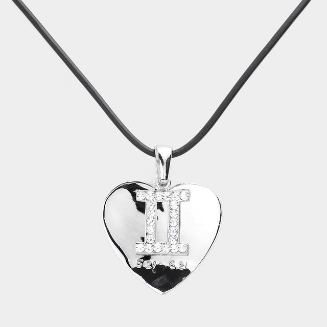 Madeline Love Silver Gemini - Zodiac Heart Layered Pendant Necklace - Necklaces
