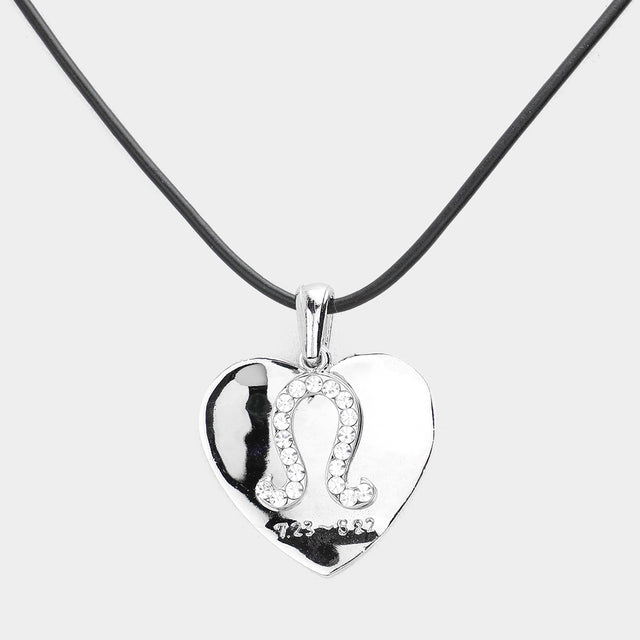 Madeline Love Silver Leo - Zodiac Heart Layered Pendant Necklace - Necklaces