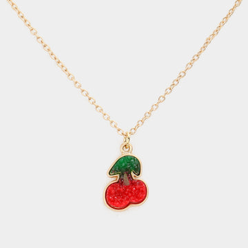 Madeline Love Red Druzy Cherry Pendant Necklace - Necklaces