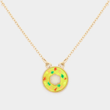 Madeline Love Neon, Yellow Druzy Donut Pendant Necklace - Necklaces