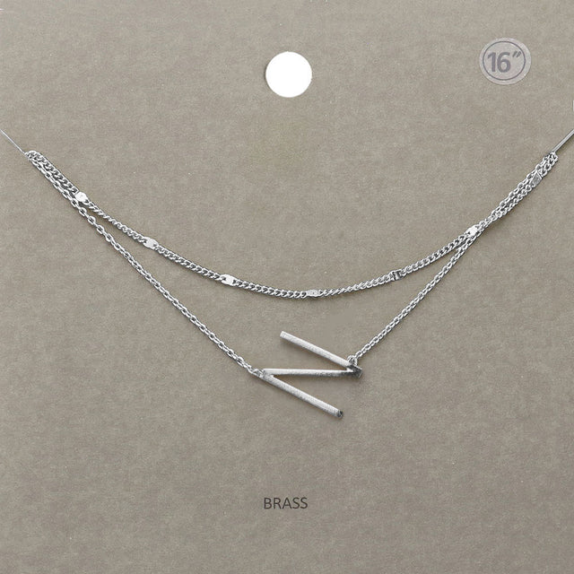 Madeline Love Rhodium -N- Initial Monogram Brass Metal Necklace - Necklaces