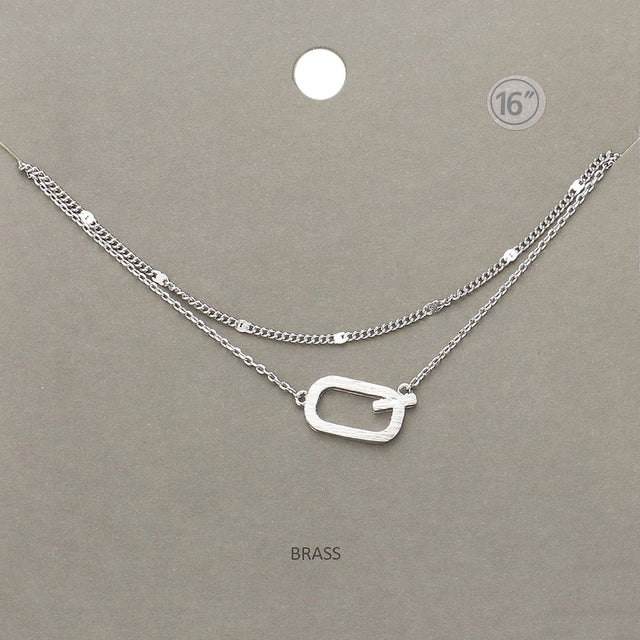 Madeline Love Rhodium -Q- Initial Monogram Brass Metal Necklace - Necklaces