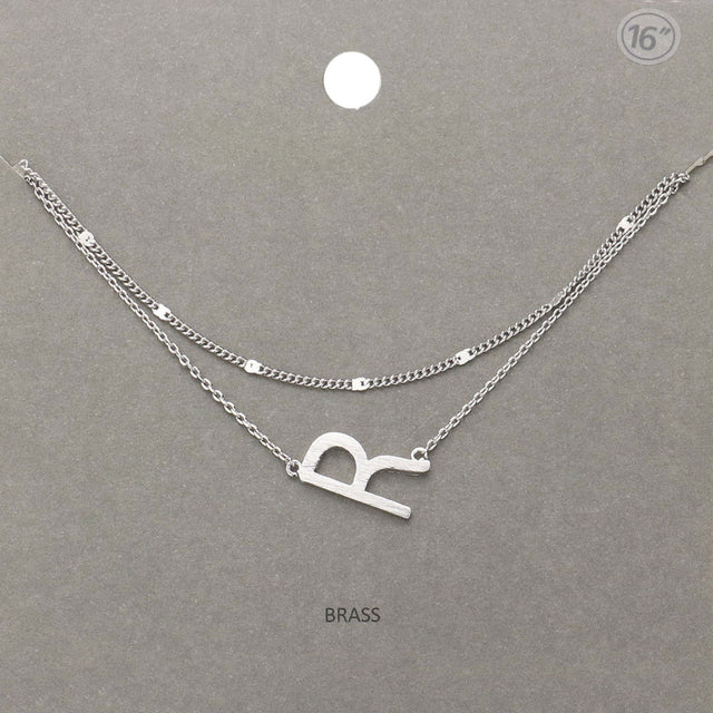 Madeline Love Rhodium -R- Initial Monogram Brass Metal Necklace - Necklaces