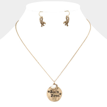 Madeline Love Worn Gold "Born Free" Charm Pendant Necklace - Necklaces