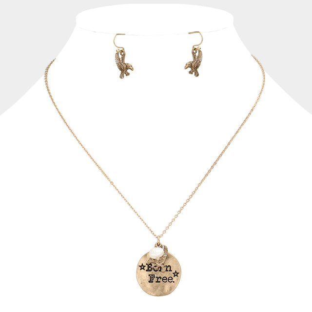 Madeline Love Worn Gold "Born Free" Charm Pendant Necklace - Necklaces