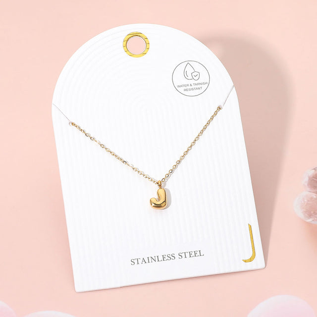 Madeline Love Gold, ~J~ -J- Stainless Steel Monogram Pendant Necklace - Jewelry