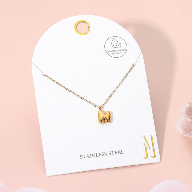 Madeline Love Gold, ~N~ -N- Stainless Steel Monogram Pendant Necklace - Jewelry