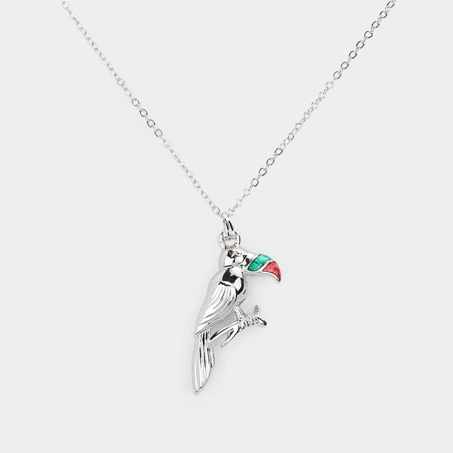 Madeline Love Rhodium Toucan Pendant Necklace - Necklaces