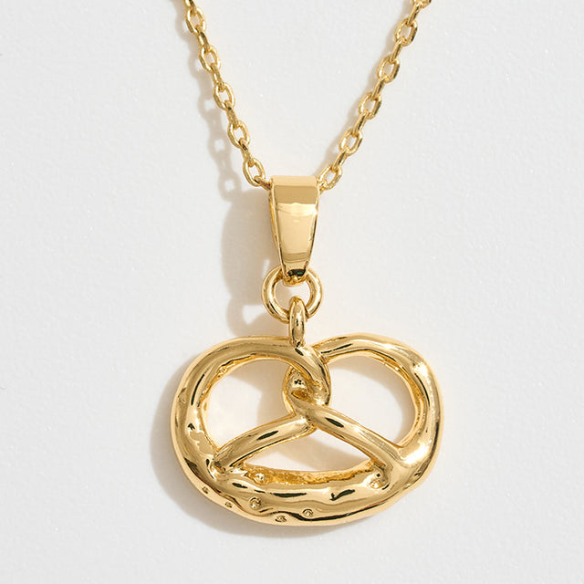 Madeline Love Gold 14K Gold Dipped Pretzel Pendant Necklace - Necklaces