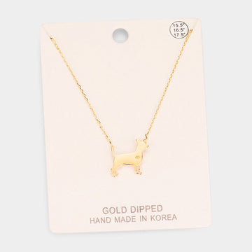 Madeline Love Gold Gold Dipped French Boston Terrier Dog Heart Pendant Necklace - Necklaces