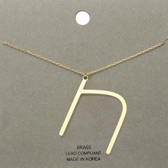 Madeline Love Gold, ~N~ -n- Brass Initial Monogram Metal Pendant Necklace - Necklaces