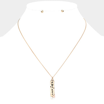 Madeline Love Gold, Multi "Mother" Metal Bar Pendant Necklace - Necklaces
