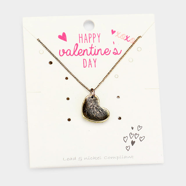 Madeline Love Gold Burnished Antique Plated Heart Pendant Necklace - Necklaces