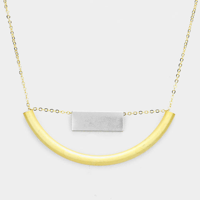 Madeline Love Gold Geometric Metal Pendant Necklace - Necklaces