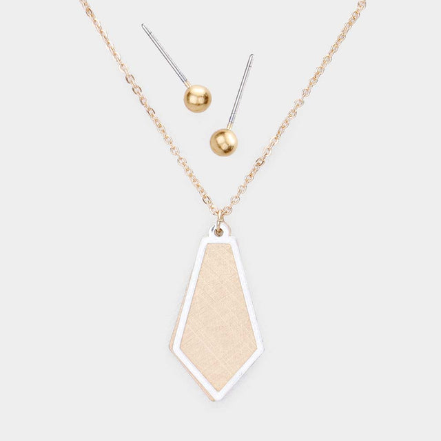 Madeline Love Two Tone Two Tone Brass Metal Pendant Necklace - Necklaces