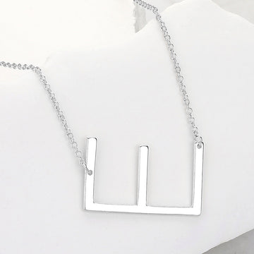 Madeline Love Silver, ~E~ -E- Metal Initial Monogram Pendant Necklace - Necklaces