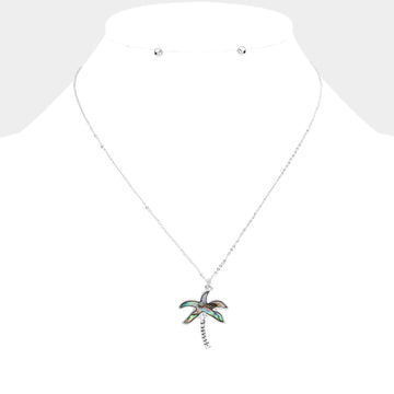 Madeline Love Abalone Abalone Palm Tree Pendant Necklace - Necklaces