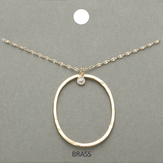 Madeline Love ~O~, Gold -O- Initial Monogram Brass Metal Pendant Necklace - Necklaces
